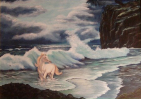 horse on tide